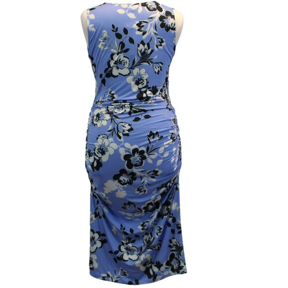 NEW Yumi Kim Maternity XL Hold Tight Dress Wonderful Life Blue Floral Stretchy - Picture 3 of 14